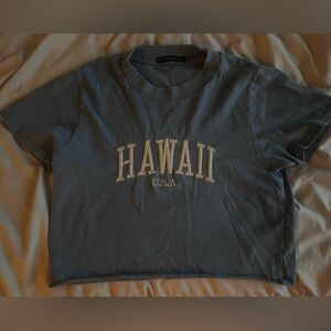 Brandy Melville blue hawaii baggy crop top